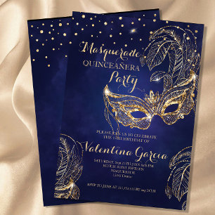 Masque de paillettes pour invitation de quinceañer