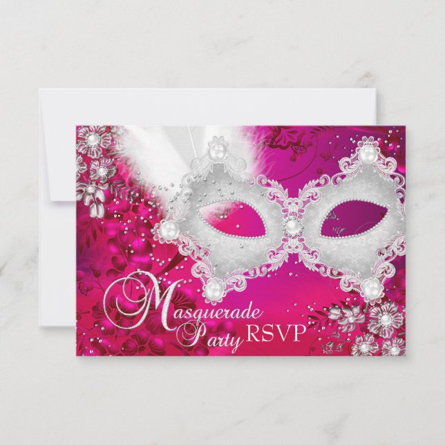 Masque de scintillement blanc rose pour RSVP de so (Devant)