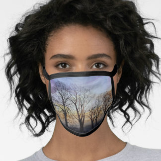 Masque de visage peint par les arbres d'hiver