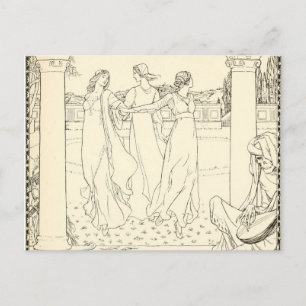 Masque des Florentines mortes Carte postale Vintag