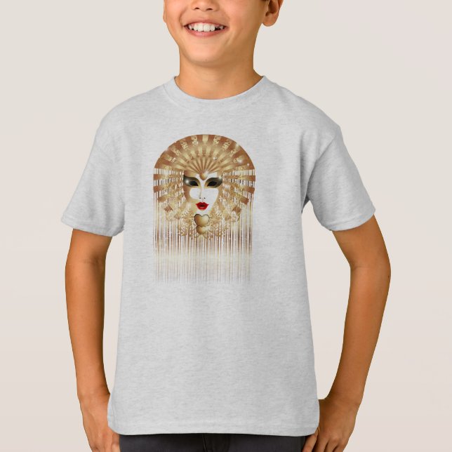 Masque d'or Mardi Gras Carnaval T-shirt bio (Devant)