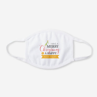 Masque En Coton Blanc Joyeux Noël et bonne année