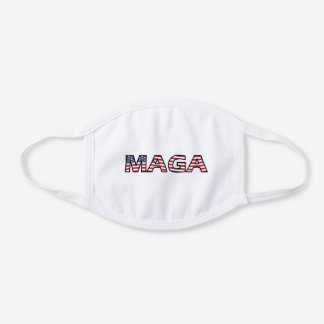 Masque En Coton Blanc MAGA US Drapeau texte patriotique