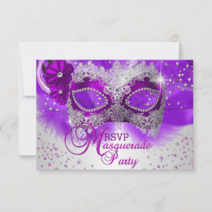 Masque en dentelle violet argent Mascarade RSVP