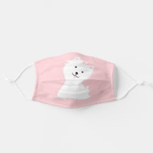 Chien blanc sur Arrière - plan rose