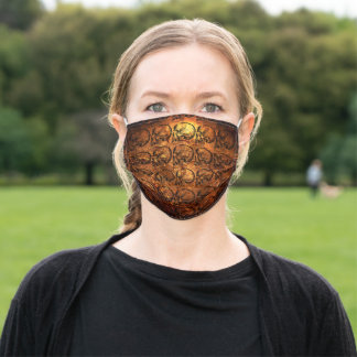 Masque En Tissu Dessin crânien humain, feuille d'or chaude, peste,