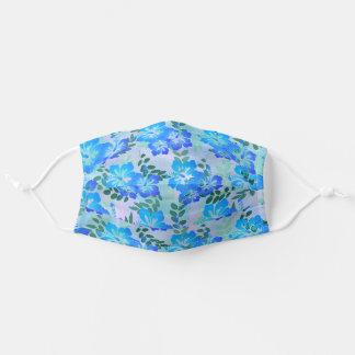 Masque En Tissu Fleurs bleues Motif Tropical