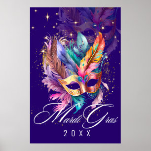 Masque Mardi Gras   Poster pourpre