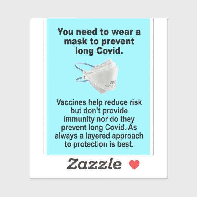 masque pour éviter les longs stickers vinyle Covid (Feuille)