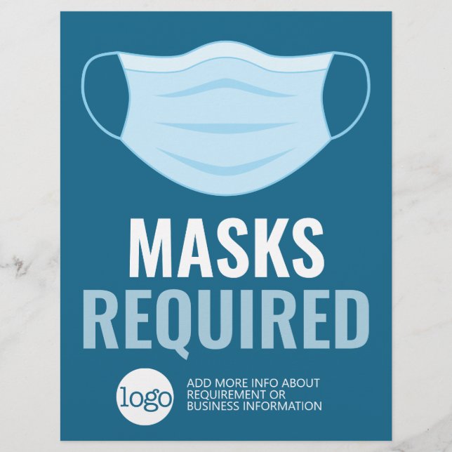 Masque requis avec dessin et texte supplémentaire (Devant)