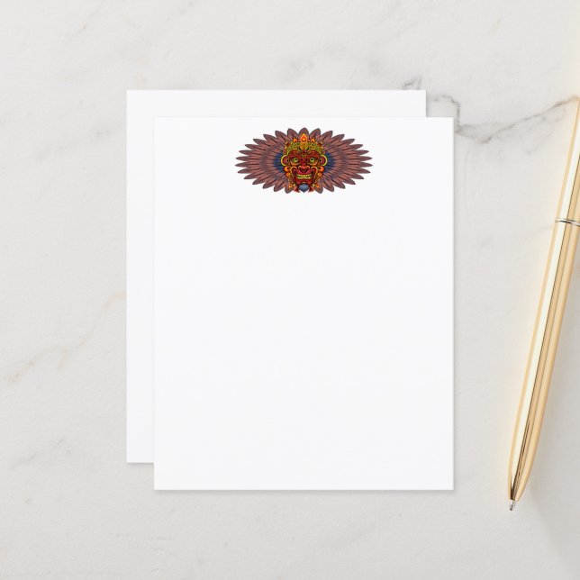 Masque rituel du roi guerrier tribal (Devant/Arrière en situation)