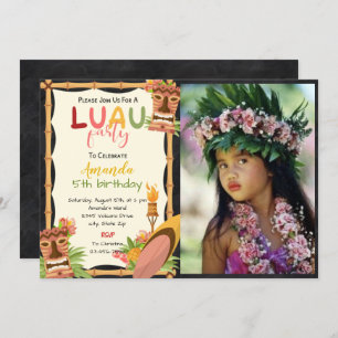 Masque Tropical Luau Invitation Anniversaire Avec