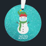 Masque Visage de Noël Snowman 2020 Quarantine<br><div class="desc">This design may be personalized in the area provided by changing the Phoand/or text. Or it can be customized by choosing the click to customize further option and delete or change the color of the background, add text, change the text color style, or delete the text for an image only...</div>