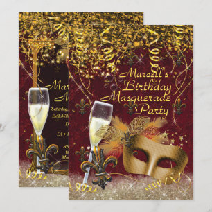 Masquerade de Hommes Mardi Gras Invitation de fête