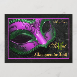 Masquerade Mascarade Mascarade Rose Invitation à 1