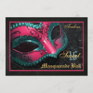Masquerade Mascarade Mascarade Rose Invitation à 1
