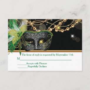Masquerade Party RSVP Insérer des cartes