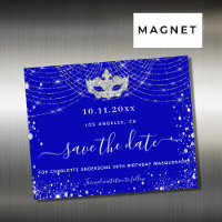 Masquerade royal bleu argent fête enregistrer la d