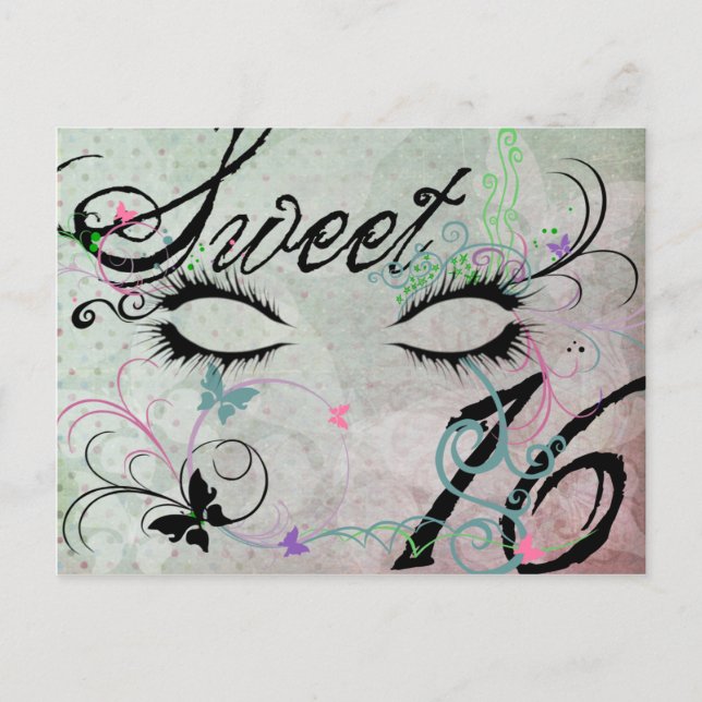 Masquerade Sweet 16 carte postale (Devant)