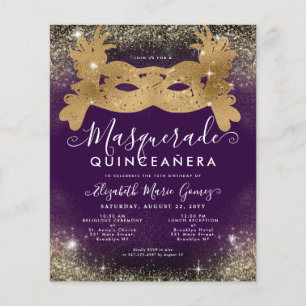 Masquerade Violet Or Pailleté Budget Quinceanera