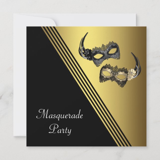 Masques de Mardi Gras Cartes d'invitation pour Soi (Devant)