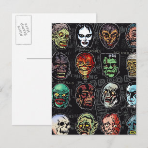 Masques de Monstres Carte Postale à Colorier – Art