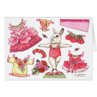 Masquez la carte de papier rose de poupée