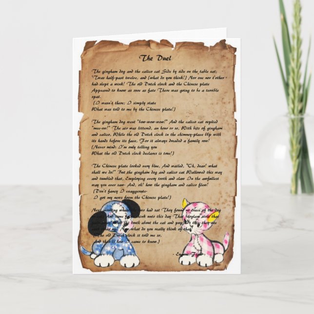 Masquez "le duel" par la carte de voeux de champ (Devant)