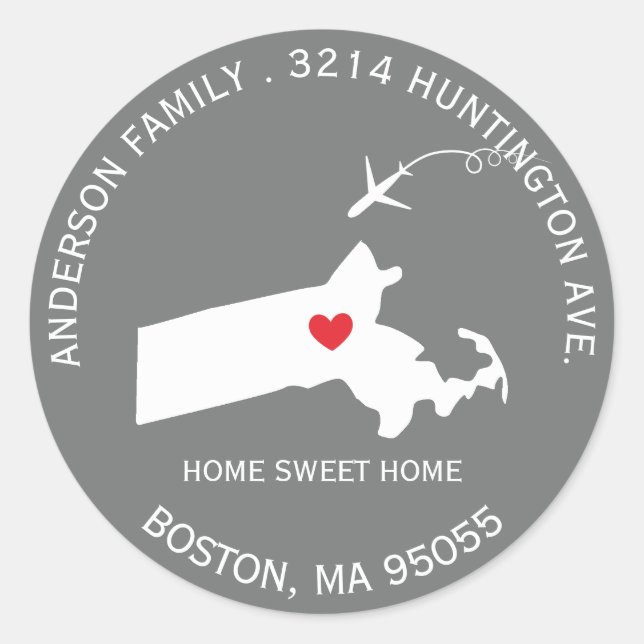 MASSACHUSETTS, État | Nouveau Sticker Étiquette d' (Devant)