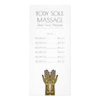Massage Pratique Henné Mehndi Liste de prix Carte 