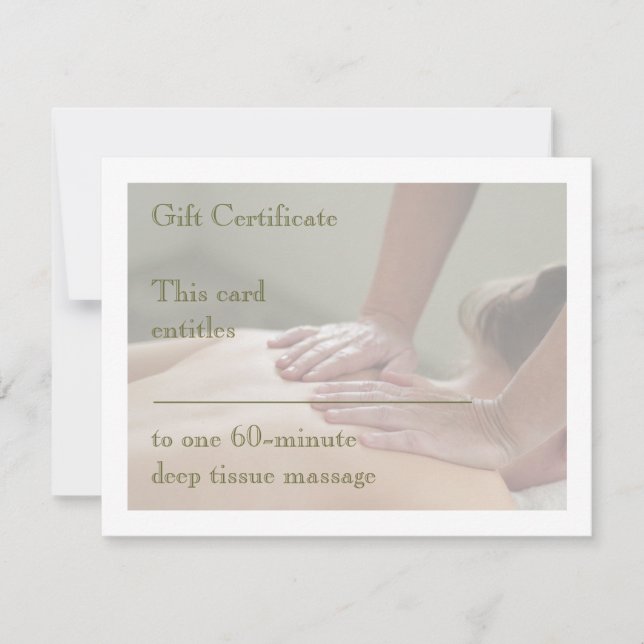 Massage suédois - Retour - Certificat cadeau (Devant)