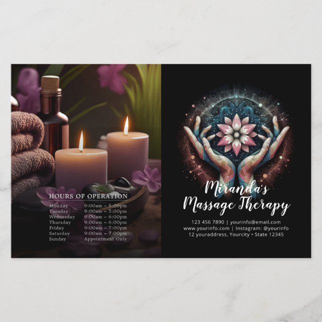 Massage Thérapie Healing Hands Prix Bifold Flyer (Devant)