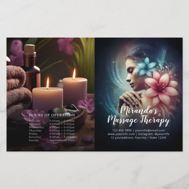 Massage Thérapie Healing Hands Prix Bifold Flyer (Devant)
