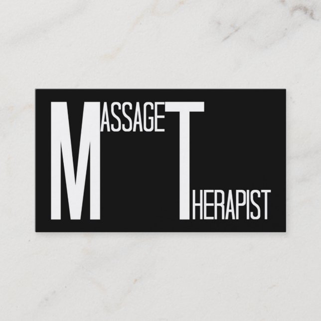 Massage Thérapiste Noir Carte de visite simple (Devant)