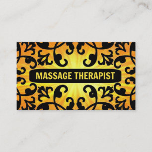 Massage Thérapiste Sunshine Damask Carte de visite