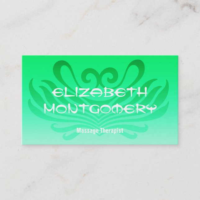 Massage vert - Carte de visite de rendez-vous Spa (Devant)