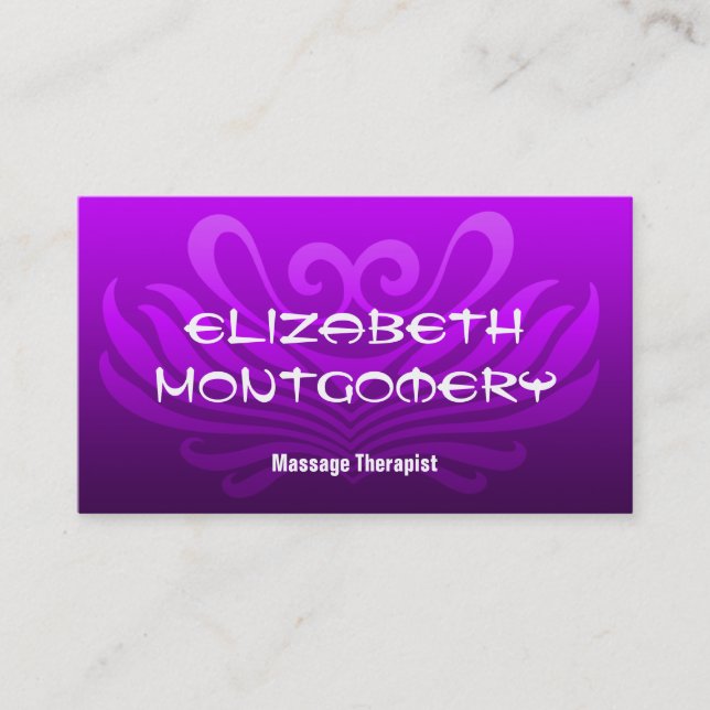 Massage violet - Carte de visite de rendez-vous Sp (Devant)