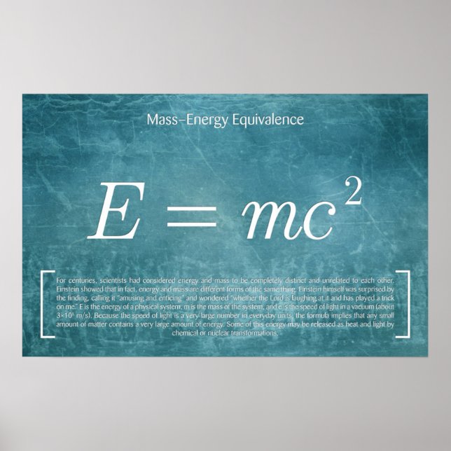 Masse-énergie - Poster des mathématiques (Devant)