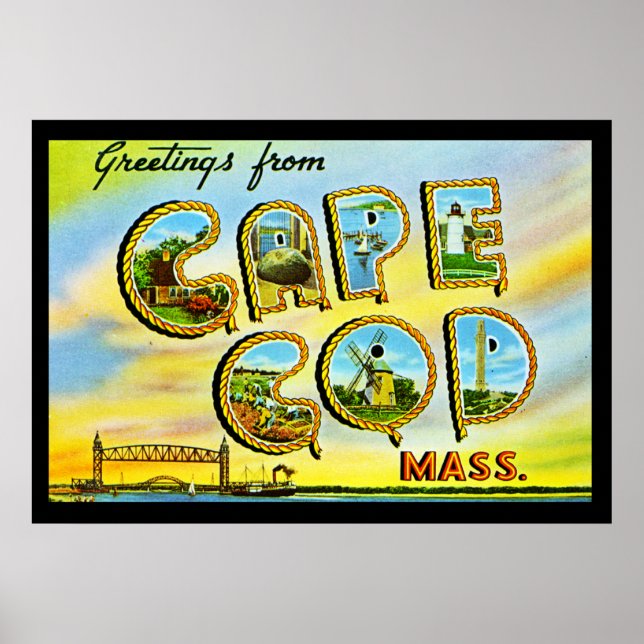 Masse vintage de Cape Cod. Poster Art Déco (Devant)