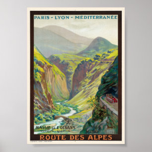 Massif de L'Oisans France Affiche Vintage 1900