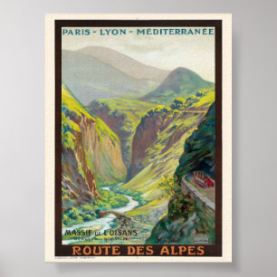 Massif de L'Oisans France Poster vintage 1900