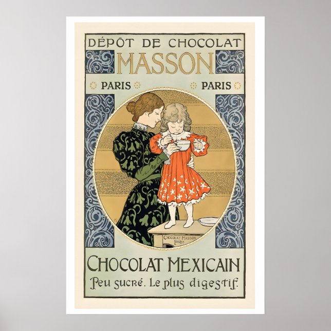 Masson Chocolat Mexicain Vintage Food&Drink Poster (Devant)