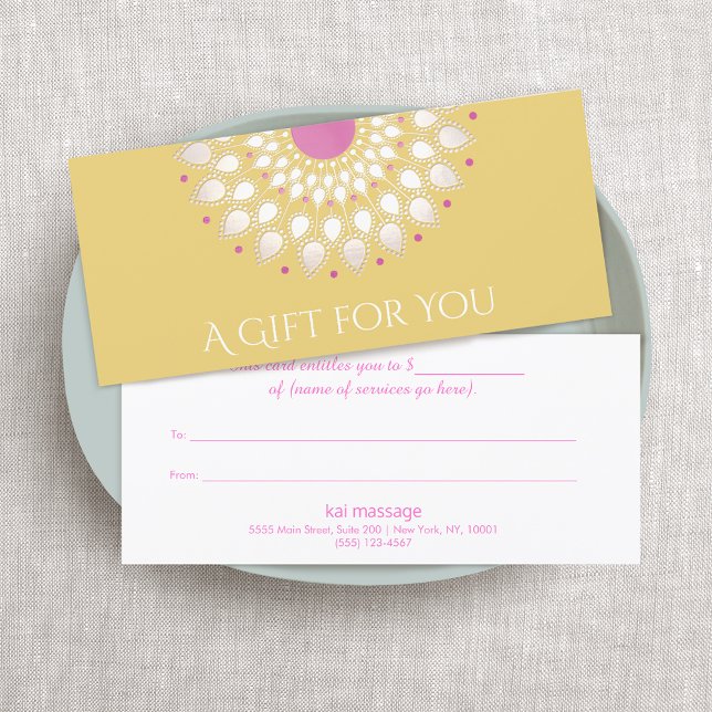 Massothérapie Certificat cadeau Lotus Flower (Créateur téléchargé)