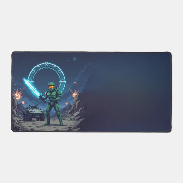 Master Chief Halo Adventure - Pixel Art Desk Mat (Recto)