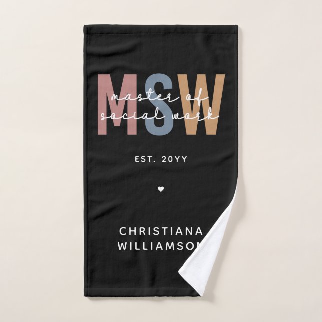 Master en travail social en MSW (Serviette à main)