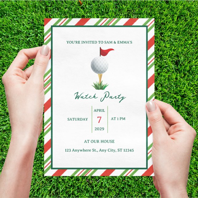 Master Golf Watch Viewing Party Invitation (Créateur téléchargé)