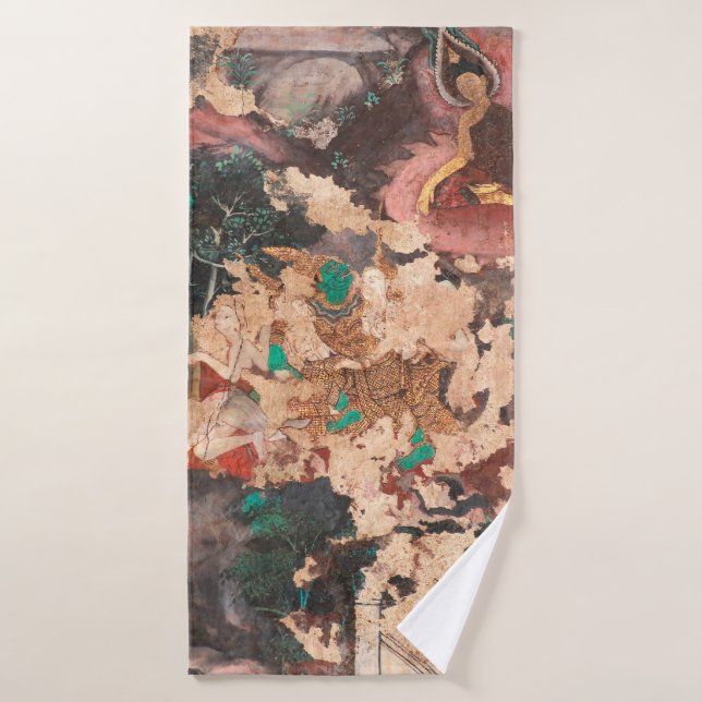 Masterpiece of traditional Thai style painting art (Serviette de bain)