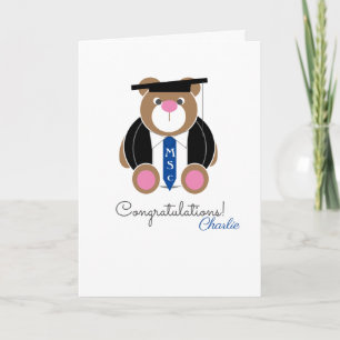 Masters in science MSc félicitations carte d'ours