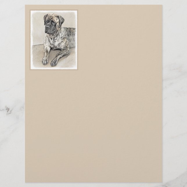 Mastiff anglais (Brindle) Peinture - Chien Art (Devant)