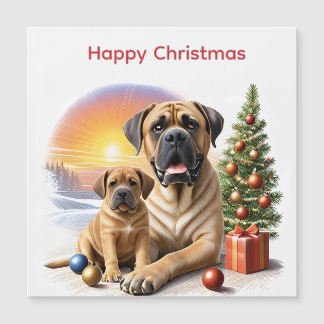 Mastiff Dogues anglais Noël (Devant)